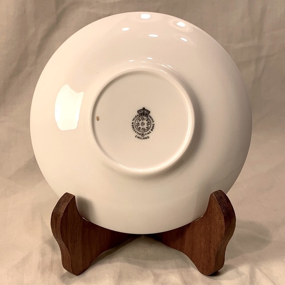 Royal Worcester Gold & White Trinket Dish, Alpine Flowers, Saucer China EASTER - Picture 3 of 7